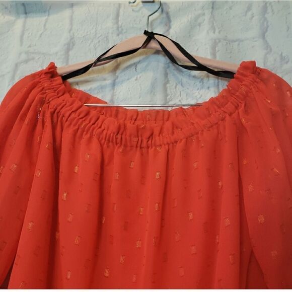 BEBE Chiffon Off-Shoulder Blouse XXS - Picture 5 of 8